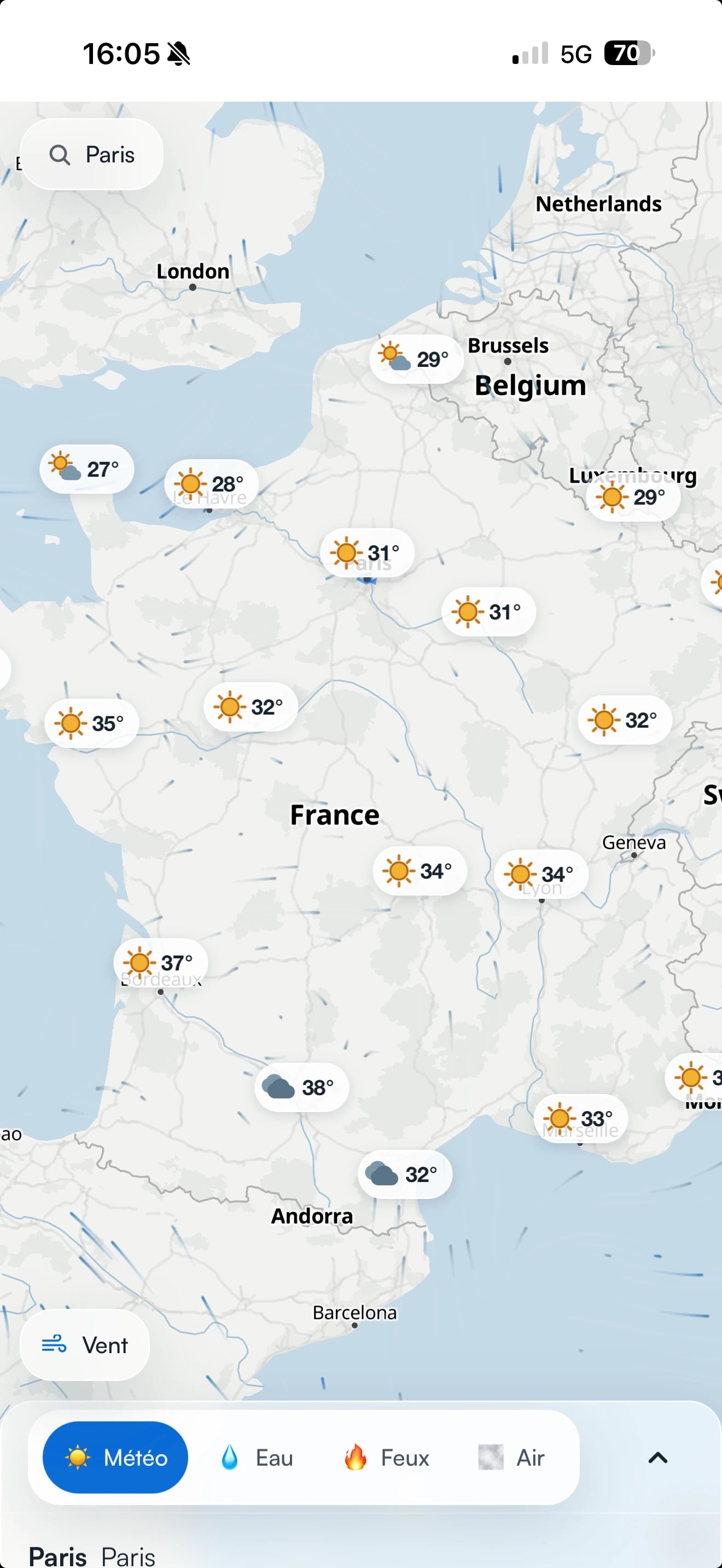 Une application pour suivre la météo, les risques incendies, les nappes phréatiques et la qualité de l'air autour de chez soi.